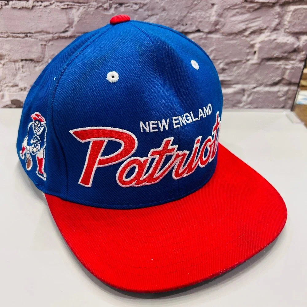 Mitchell & Ness New England Patriots Hat Mens OSFA Blue Red Pat Patriot Snapback